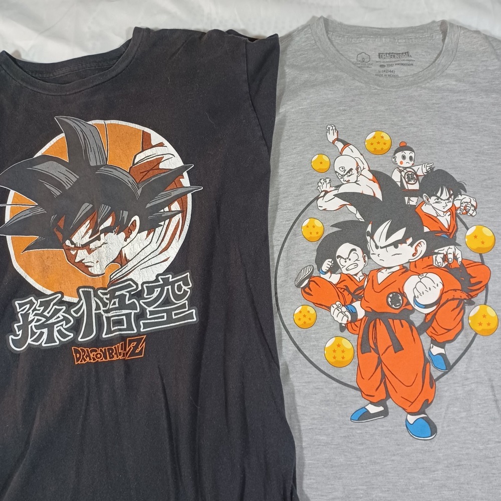 Dragonball Z Graphic Print T Shirt Size Large 42-44 Anime Lot Of 2 T Shirts